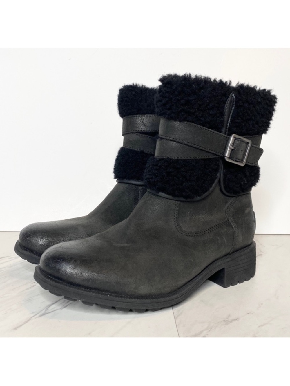 New! UGG Blayre Waterproof Leather Black Boot 6